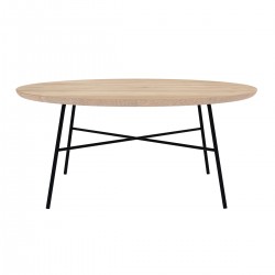 Ethnicraft Oak Disc Coffee Table Round W80/D80/H35cm – Solid Oak